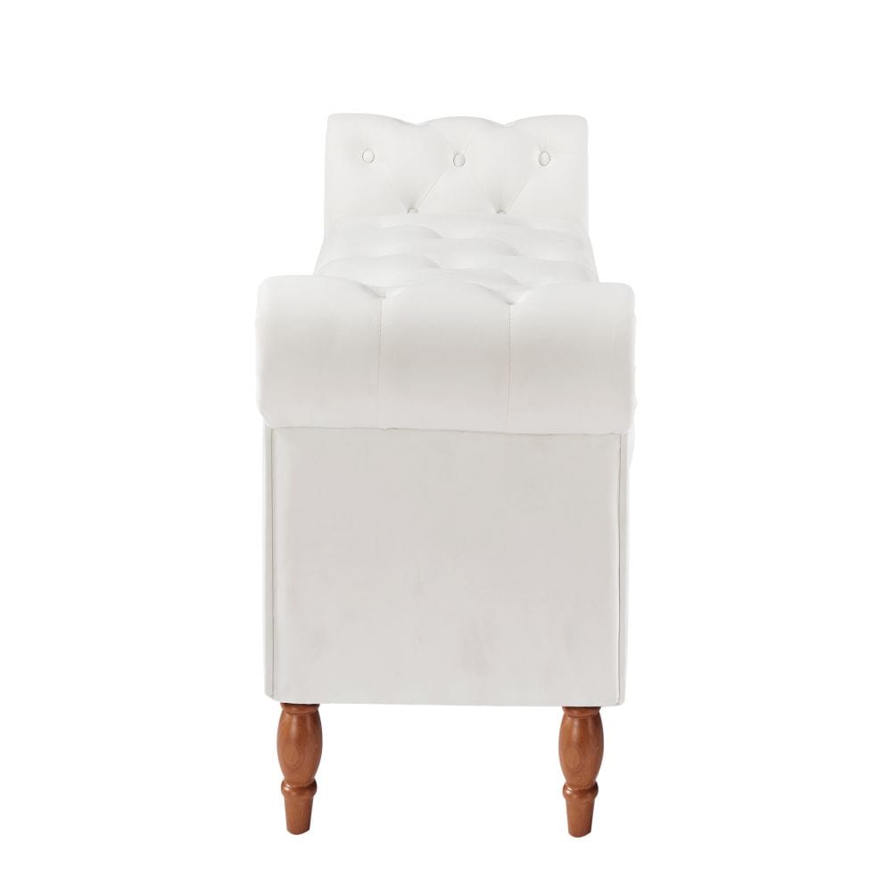 Velvet Storage Ottoman Bench – Multifunctional Beige Sofa Stool With Hidden Compartment, 500lbs Capacity, Rubberwood Legs_voghion.com